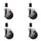 Service Caster 4'' Maroon Poly Swivel 1-1/2'' Expanding Stem Caster Set with Brake, 4PK SCC-EX20S414-PPUB-MRN-TLB-112-4 - alternate 1